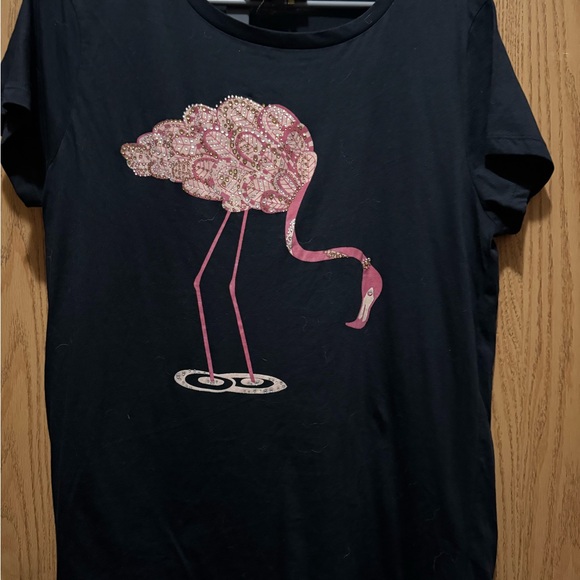 Buffalo David Bitton Tops - Buffalo David Bitton Black Tee with Pink Embellished Design